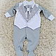 Комплект на выписку `Герцог` Комплект на фотосессию от Марины Делавье. Слип для новорожденного, чепчик, шапочка для новорожденных