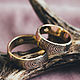 Обручальные кольца из лимонного золота 585 пробы с отпечатками пальцев, Обручальные кольца, Кемерово,  Фото №1