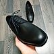 Derby classic genuine leather, black matte color!. Derby. SHOES&BAGS. My Livemaster. Фото №5