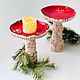 Подсвечники Мухоморы. Подсвечники. Viktory-decor. Интернет-магазин Ярмарка Мастеров.  Фото №2