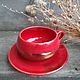 Order Red tea pair. Ceramist_mamontov. Livemaster. . Single Tea Sets Фото №3