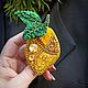 Brooch-pin made of beads and Swarovski crystals bright-juicy Don Lemon. Brooches. yuliyamashukova. Online shopping on My Livemaster.  Фото №2