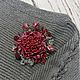 Брошь  из кожи. Брошь цветок. Брошь красная. Брошь-булавка. Украшения для хорошего настроения. Броши, серьги, браслеты. Ярмарка Мастеров.  Фото №6