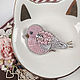 Brooch made of beads pink Bird with a pearl wing, bird. Brooches. Zveva. Online shopping on My Livemaster.  Фото №2