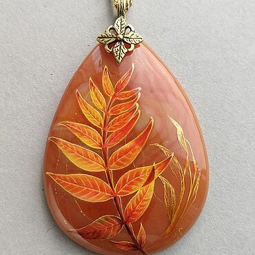 Украшения ручной работы. Ярмарка Мастеров - ручная работа Кулон с миниатюрной живописью Настроение осени.. Handmade.