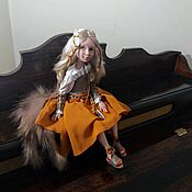 Вязаное платье для куклы + туфельки
