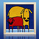 Картина вязанная из пряжи Собаки размер 30 х 30 см, Картины, Москва,  Фото №1