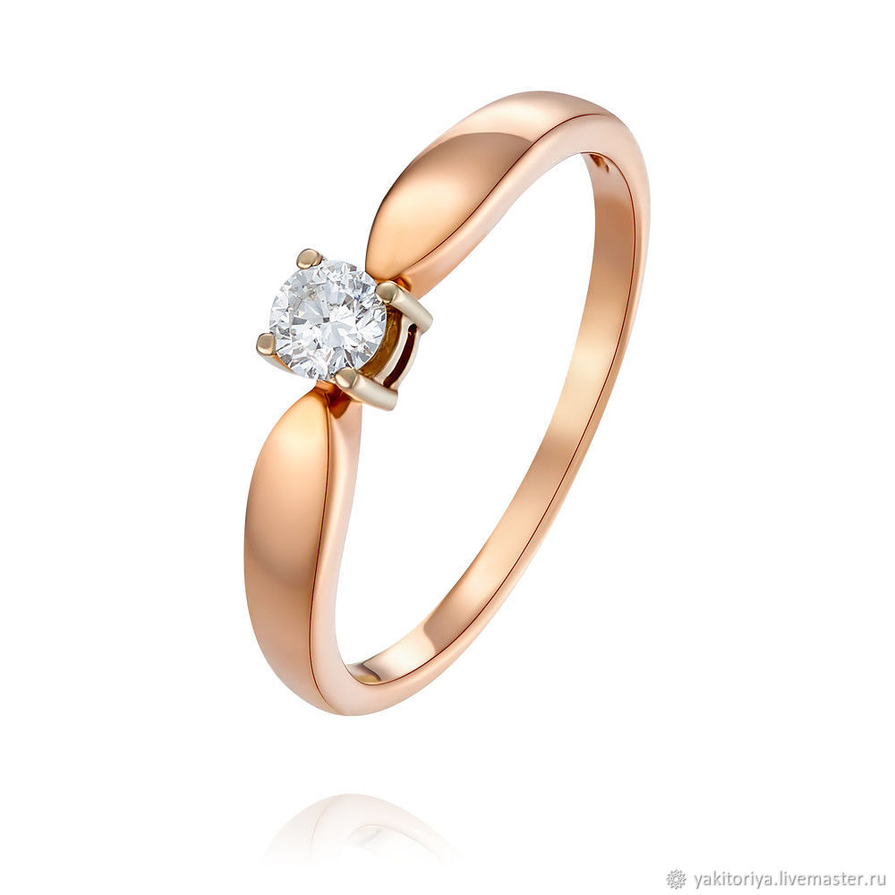 585 gold ring with natural diamond, Rings, Moscow,  Фото №1