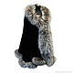 Velvet stole with fur silver Fox. Wraps. Olga Lavrenteva. My Livemaster. Фото №4