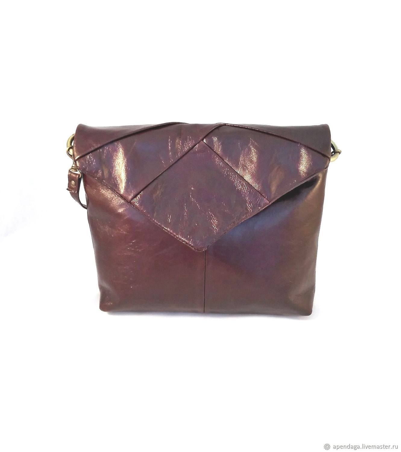 Brown leather bag 'Chocolate boom', shoulder bag, Classic Bag, Ulyanovsk,  Фото №1