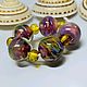 Набор бусин лэмпворк 11шт "Китайские фонарики " Lampwork. Бусины. Оксана Искуснова украшения лэмпворк (SOVARTstudio). Интернет-магазин Ярмарка Мастеров.  Фото №2