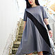 Платье "Spring Half Line- grey" D0027. Платья. Fraktura     Ольга и Мария. Ярмарка Мастеров.  Фото №4