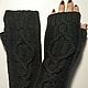 Fingerless long gloves with Arana, black. Mitts. HOBBIMANIYA. My Livemaster. Фото №4