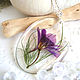 Transparent Pendant Purple Flower Delphinium Botany Eco Decoration, Pendants, Taganrog,  Фото №1