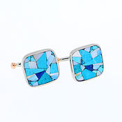 Украшения handmade. Livemaster - original item CUFFLINKS with turquoise and mother of pearl handmade. Handmade.