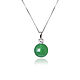 Pendant with green agate and cubic Zirconia on a silver chain. Art.117, Pendants, Moscow,  Фото №1