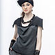  Lt_003mysh_chern Mini-fitted top, mouse color/black, Tops, Moscow,  Фото №1