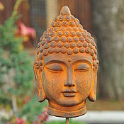 Для дома и интерьера handmade. Livemaster - original item Buddha interior mask on a stand for rusty metal. Handmade.