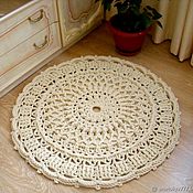 Для дома и интерьера handmade. Livemaster - original item Round knitted rug crocheted from the cord Dream-2 small. Handmade.