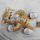 Ginger tabby kitten Louis. felted toy made of wool, Felted Toy, Zeya,  Фото №1