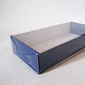 Крафт пакет, 25х32х11 см, с кручеными ручками, голубой, новогодний