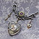 Заказать Стимпанк колье c крупным кулоном. Марина Сахарова. Stone. Steampunk. Lampwork. Ярмарка Мастеров. . Колье Фото №3