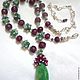 NECKLACE with PENDANT - EMERALDS, RUBIES, beads. Necklace. Dorida's Gems (Dorida-s-gems). Online shopping on My Livemaster.  Фото №2