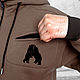 Order Men's zip-up hoodie with pockets, brown bear hoodie. Lara (EnigmaStyle). Livemaster. . Sweatshirts for men Фото №3