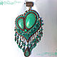 Bright decoration large green necklace(pendant) Heart chrysoprase, beads. Necklace. ssowl. My Livemaster. Фото №5