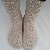 Аксессуары handmade. Livemaster - original item Knitted socks Edinburgh white. Handmade.