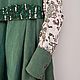 Women's green linen dress with long sleeves. Dresses. ZanKa. My Livemaster. Фото №6