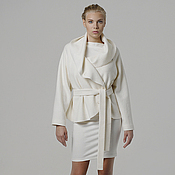 Одежда handmade. Livemaster - original item Coat short white jacket of loden clothes from wool for spring, autumn. Handmade.