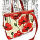 Classic bag: KATYUSHA with poppies made of genuine leather and tapestry. Classic Bag. Tais-bags. My Livemaster. Фото №4