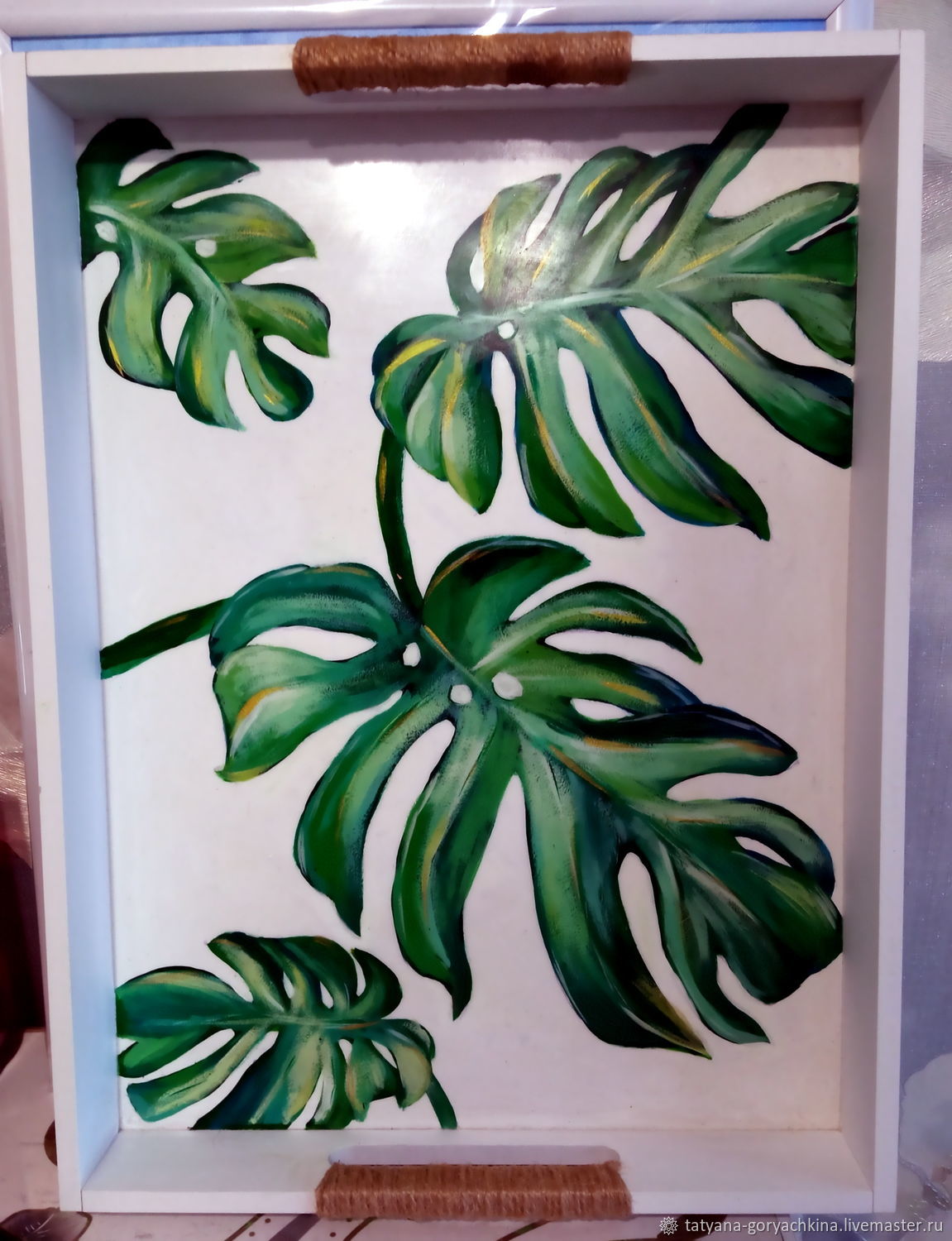 Кухонные наборы: Поднос Монстера в интернет-магазине Ярмарка Мастеров ...