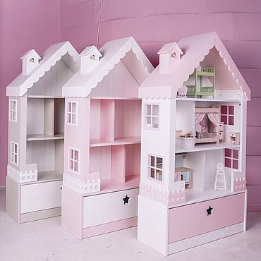 Кукольный домик в кукольный домик (стеллаж полка в детскую) (кукольная мебель)