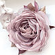FABRIC FLOWERS. Chiffon rose ' Ashes of a rose', Brooches, Vidnoye,  Фото №1