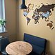 Подарок молодоженам - деревянная многоуровневая карта мира, Карты мира, Москва,  Фото №1