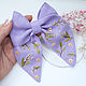 Lilac bow - embroidery 'Twigs, flowers'. Hairpins. annetka-ann (annetka-ann). My Livemaster. Фото №4