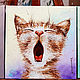 White Kitten Painting as a gift to a child Kitten woof. Pictures. kartina-sochi. My Livemaster. Фото №5