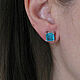 Order Stud earrings, earrings with cubic zirconia, poussettes with cubic zirconia paraiba. Irina Moro. Livemaster. . Stud earrings Фото №3