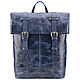 Leather backpack 'Benjamin' (blue antique), Backpacks, St. Petersburg,  Фото №1