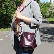 Сумки и аксессуары handmade. Livemaster - original item Crossbody bag: Women`s maroon leather purse over the shoulder Liana. Handmade.