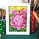 Painting Pink Peony 15 X 21 cm. In the frame Flowers Oil Hardboard. Pictures. matryoshka (azaart). My Livemaster. Фото №4