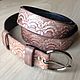 Embossed leather belt with floral pattern, Straps, St. Petersburg,  Фото №1