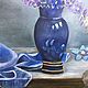 Paintings: blue bouquet in a blue vase on a blue background. Pictures. elviramaistruk. Online shopping on My Livemaster.  Фото №2