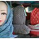 Нежный комплект голубого цвета из шапки и бактуса. Комплекты головных уборов. Татьяна магазин ntvhandmade. Ярмарка Мастеров.  Фото №4