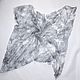 Silk handkerchief large 114 cm gray square thin large batik, Shawls1, Tver,  Фото №1