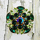 Beautiful Vintage Rhinestone Brooch Emerald & Peridot Green, Vintage brooches, Sochi,  Фото №1