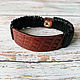 Leather bracelet Weaving and embossing. Cuff bracelet. Tatiana (Leather bracelets). Online shopping on My Livemaster.  Фото №2