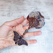 Украшения handmade. Livemaster - original item Brooch-pin: flower butterfly. Handmade.